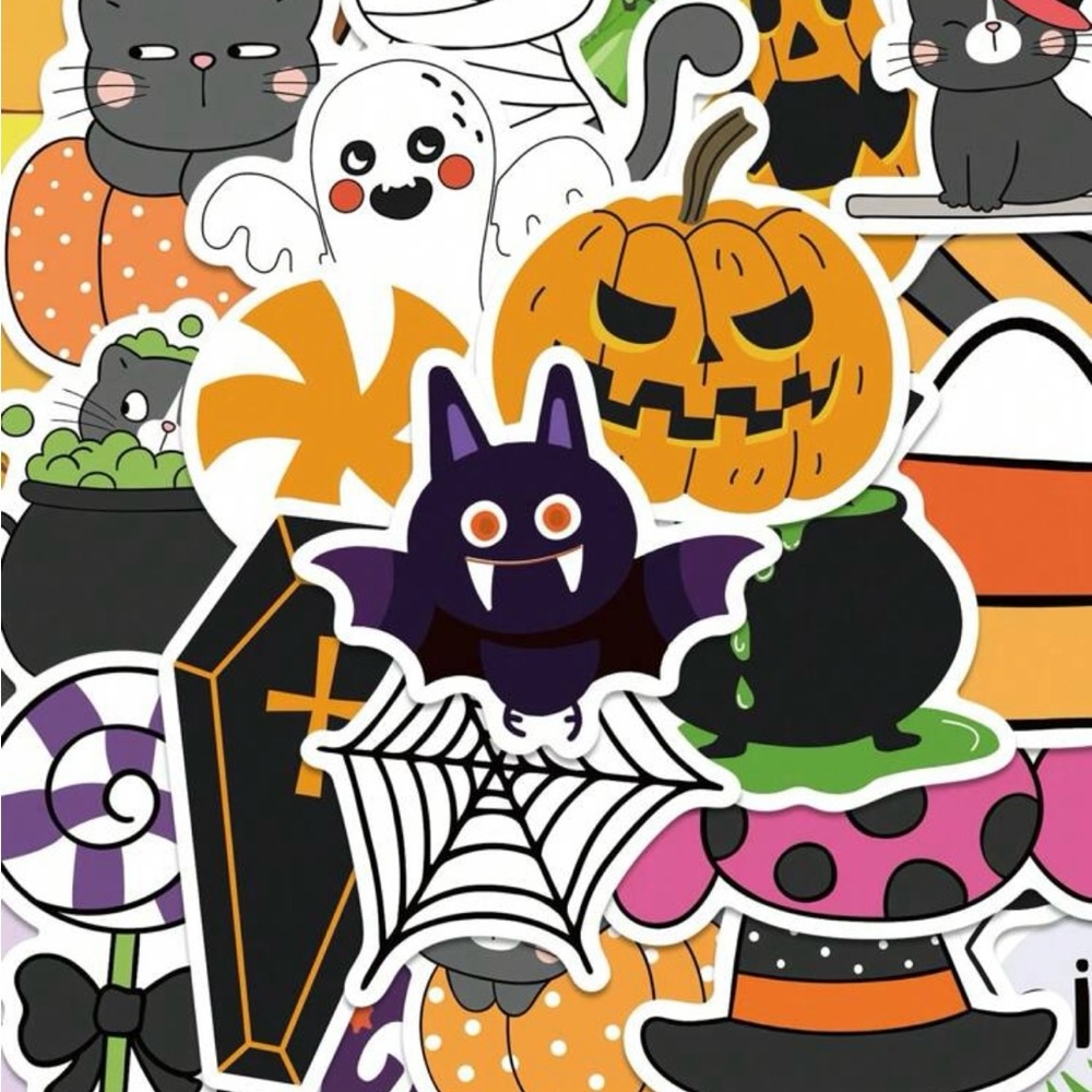 50 Silly Halloween Themed Sticker Set